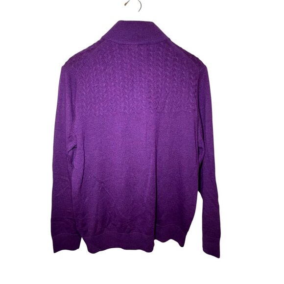 Turnbury Purple Merino Wool Baselayer Sweater Lagom Preppy Classic Men's Large - Picture 5 of 9